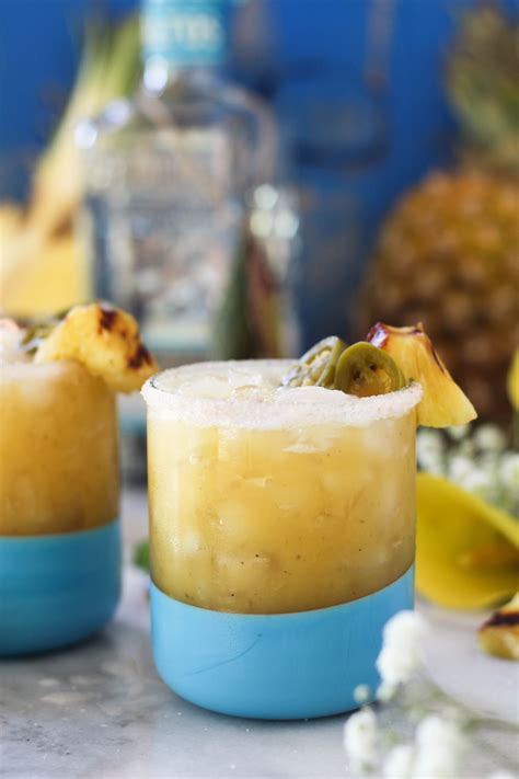 Each time it turns, baste with a brush of glaze. Grilled Pineapple Jalapeño Margaritas - PaleOMG | Recipe ...