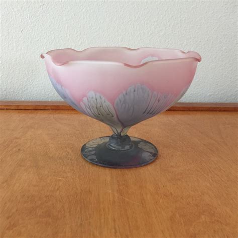 Rueven Glass Comote By Nouveau Art Glass Bowl With Stem Etsy