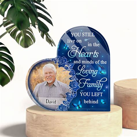 Heart Transparent Memorial Personalized Acrylic Plaque - Memorial