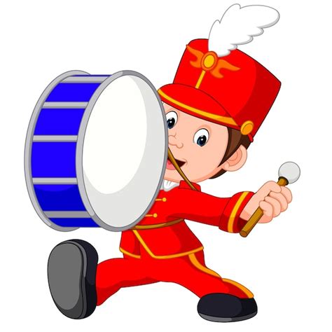 Marching Band Banging A Big Bass Drum Vector Premium Download