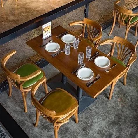 Brown Wooden 4 Seater Restaurant Table And Chair At Rs 35000 In Patna