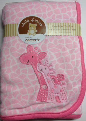 Carters Child Of Mine Pink White Giraffe Baby Newborn Swaddle Blanket