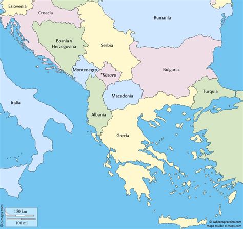 Península De Los Balcanes Mapa Político Y Físico