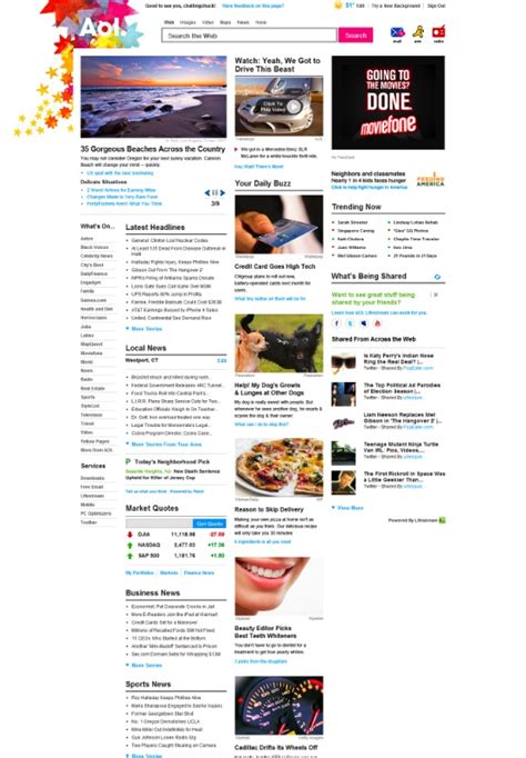 Aols New Homepage Design Smuggled Screenshot Techcrunch