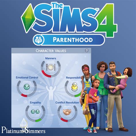 The Sims 4 Parenthood Character Values Platinum Simmers