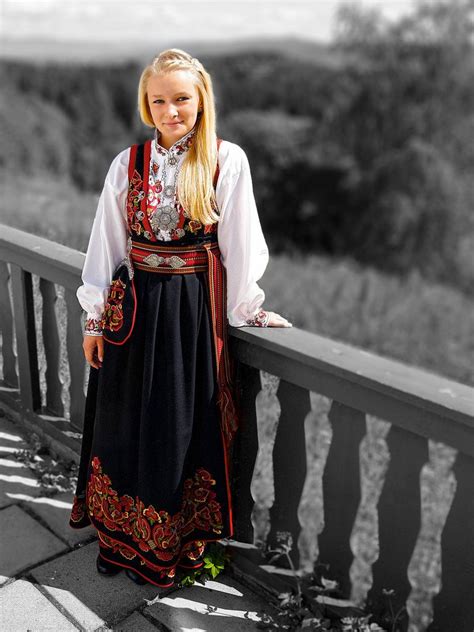 Girl In Bunad Norwegian Dress Scandinavian Fashion Norwegian Clothing