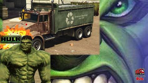 The Hulk Smash Superhero Cartoon Drive Garbage Truck At Beach L Nursery