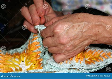 Grandma Knit Items From Yarn Stock Photo Image Of Housework Knit
