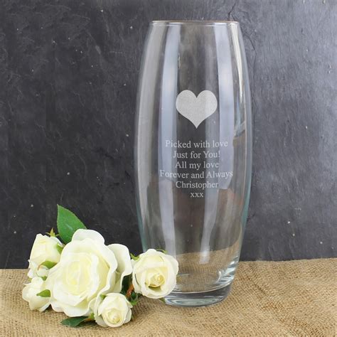 Personalised Heart Bullet Vase Anniversary T Etsy