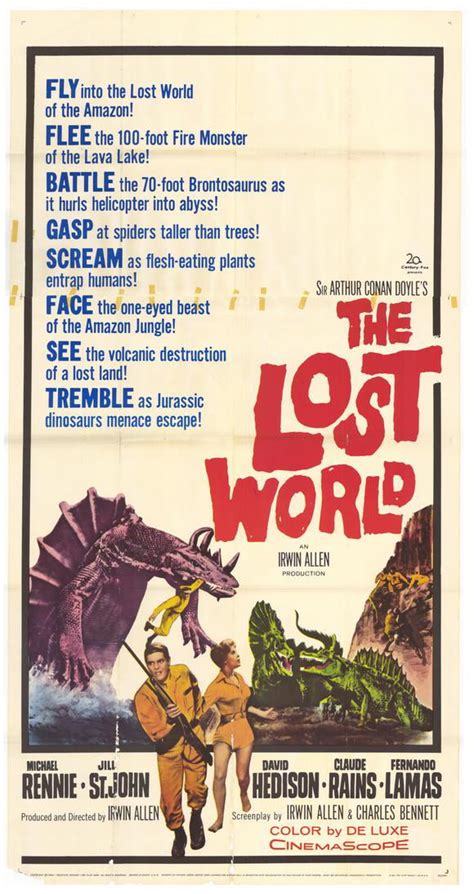 The Lost World Movie Poster Style B 27 X 40 1960