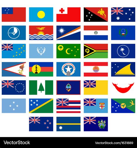 flags australia and oceania royalty free vector image