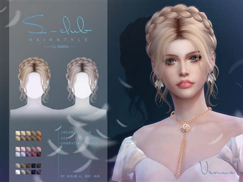 Updo Hair Style Venus 040822 By S Club The Sims 4 Catalog