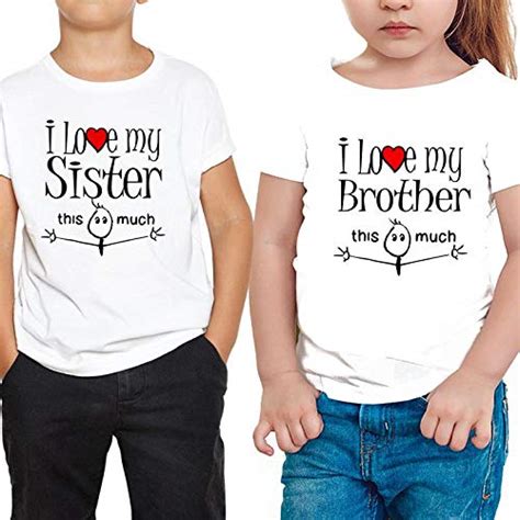 Buy Limit Fashion Store I Love My Brother Sister Siblings T Shirt For