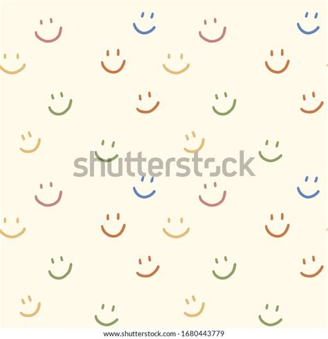 Vector Seamless Pattern Cute Smiles On Stock Vector Royalty Free