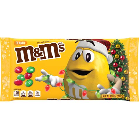 Mandms Holiday Peanut Milk Chocolate Christmas Candy 10 Oz Bag