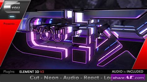 Free audio visualization after effects template free download. Videohive Cut Neon Audio React Logo » free after effects ...