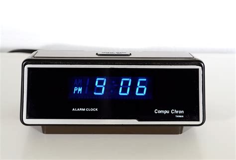 70s Vintage Compu Chron Alarm Clock With Blue Led
