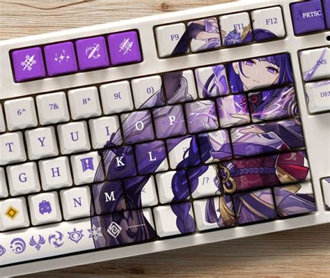 Genshin Impact RAIDEN SHOGUN Keys Set For Mechanical Keyboard Anime Keyboard