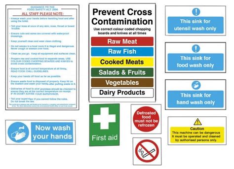 Kitchen Hygiene Signs Catering Self Adhesive Food Safety Notices Pack