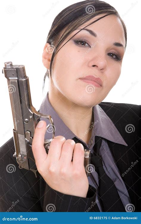 Woman With Gun Stock Image Image Of Adult Pistol Handgun 6832175