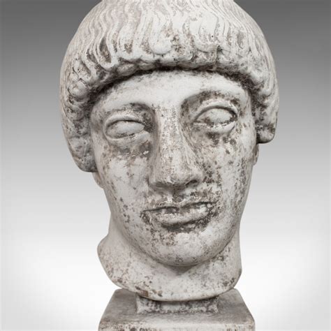 Vintage Portrait Bust English Plaster Weathered Statue Apollo