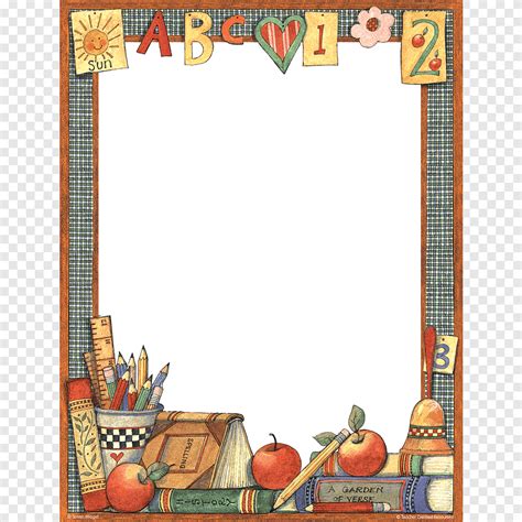 Brown And Multicolored Frame Illustration Paper Teacher School