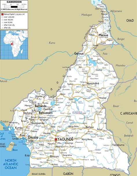 Detailed Clear Large Road Map Of Cameroon Ezilon Maps