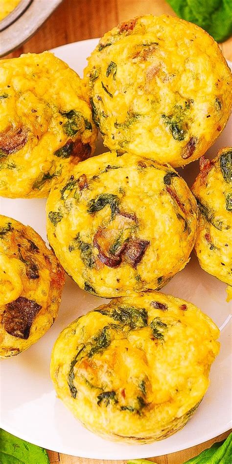 Savory Vegetable Egg Muffins With Mushrooms And Spinach Breakfast