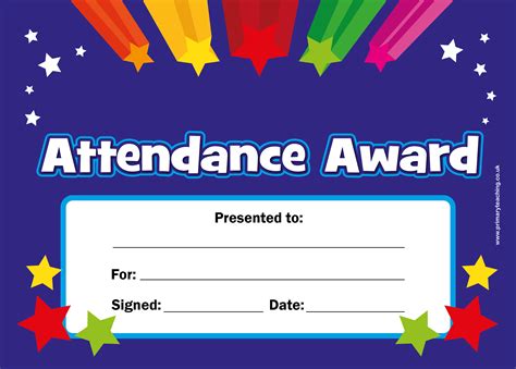 Personalised Attendance Award Certificate A5 Rewards