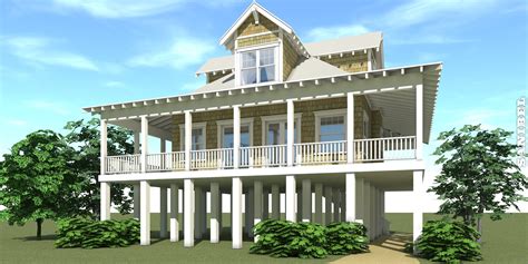 Beach House With Wrap Around Porch 2 Bedrooms Tyree House Plans