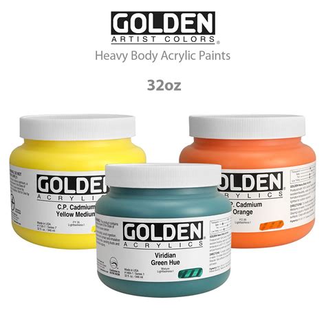 Golden Heavy Body Acrylics Titanate Yellow 16oz Jar Jerrys Artarama
