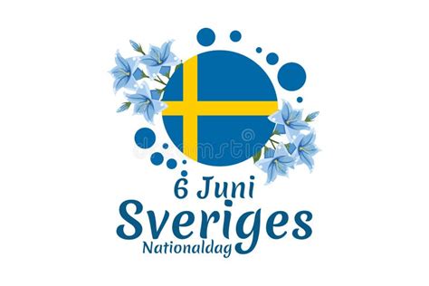 Translation June 6 National Day Happy Sweden National Day Stock