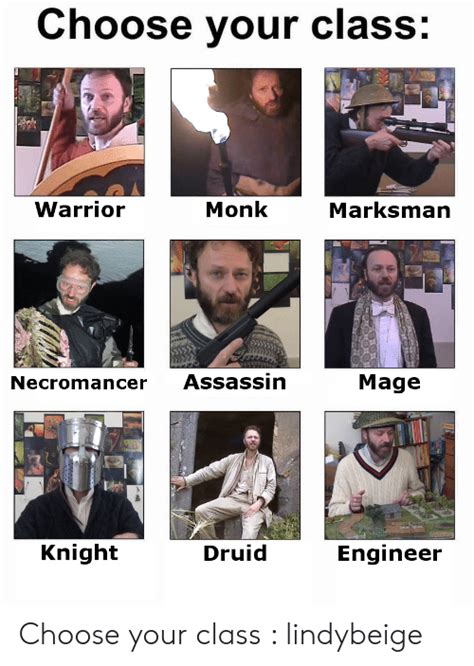 Choose Your Class Monk Warrior Marksman Assassin Mage Necromancer
