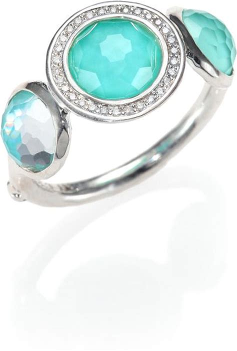 Ippolita Stella Turquoise Clear Quartz Diamond Sterling Silver