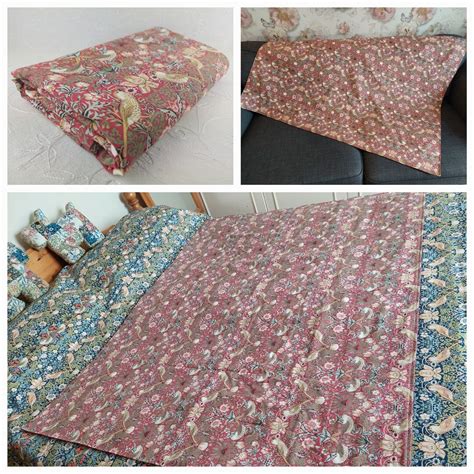 William Morris Strawberry Thief Quilted Throwblanket For Etsy