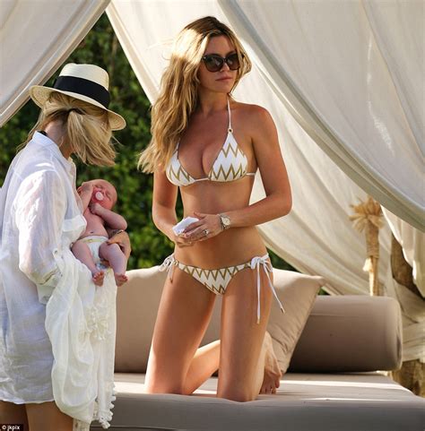 Amyzanys Blog Peter Crouch Wife Abbey Clancy Shows Off Her Super Slim Figure In Gold Bikini