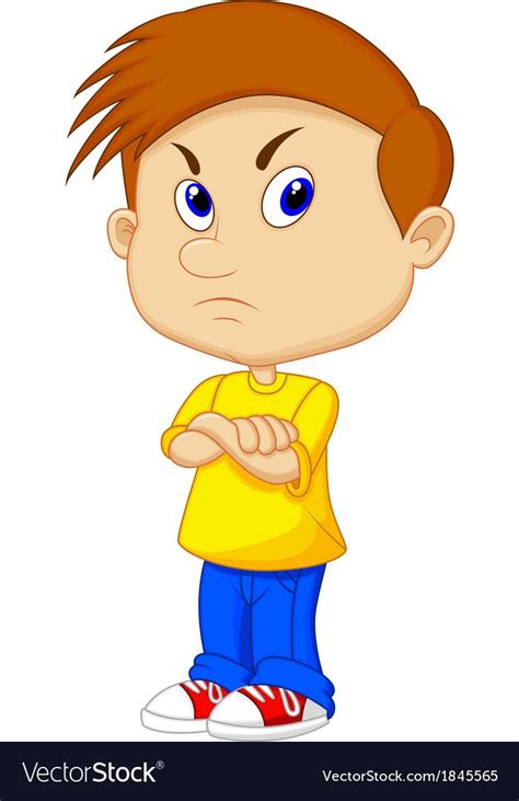 Vector Illustration Of Angry Boy Cartoon Download A Free Preview Or
