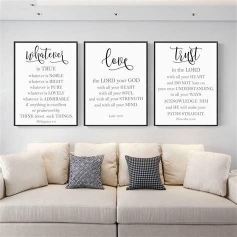 Bible Verse Prints Quote Poster Wall Art Christian Canvas Painting