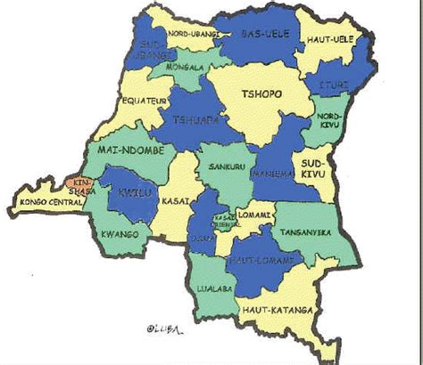 République Démocratique Du Congo Carte Politique