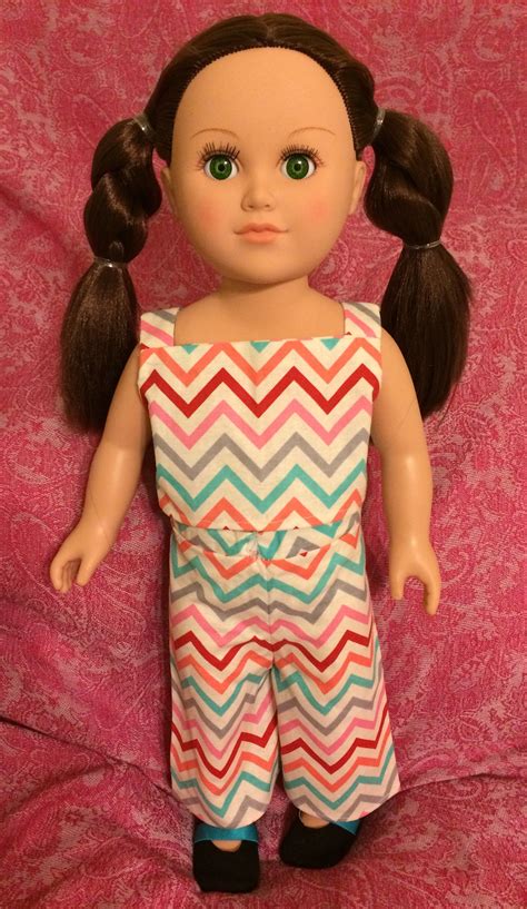 american girl doll outfit 70 s inspired zigzag striped rainbow colored pantsuit doll