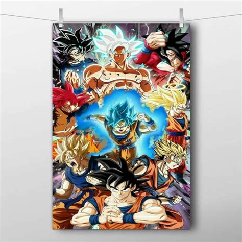 Dragon Ball Canvas Paintings Goku Poster Anime Wall Picture Kids Room