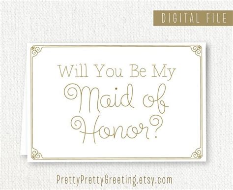 Items Similar To Will You Be My Maid Of Honor Diy Printable Card