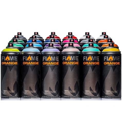 Flame Orange Spray Paint 24 Pack Spray Cans From Graff