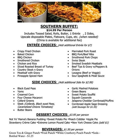 Our menu is based on local products and passionate cooking. SOUTHERNSOULFOOD.png | Soul food catering, Soul food menu ...