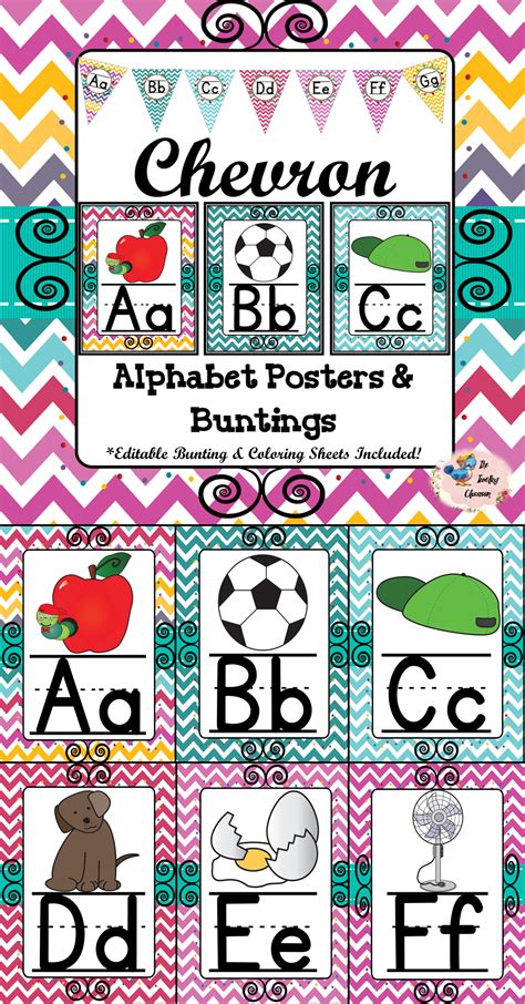 You pick chevron color and accent color. Chevron Alphabet Posters and Bunting | Chevron alphabet ...