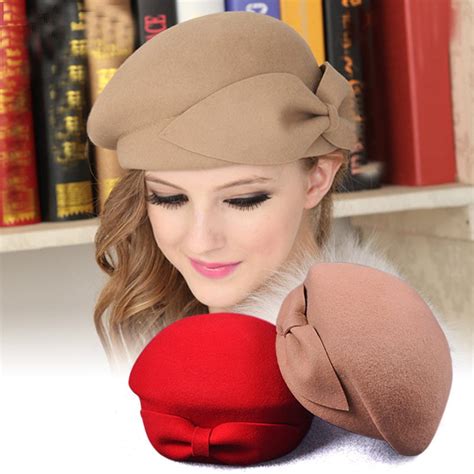 new 100 wool vintage warm wool winter beret women stewardess cap french artist beanie hat for
