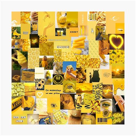 Neon Yellow Aesthetic Collage Wallpaper Granbodoque