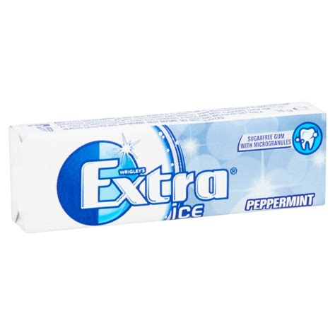 Extra Ice Peppermint Sugarfree Chewing Gum 10 Pieces Bb Foodservice