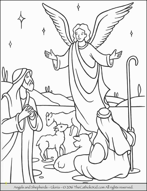 Shepherds And Angels Coloring Page