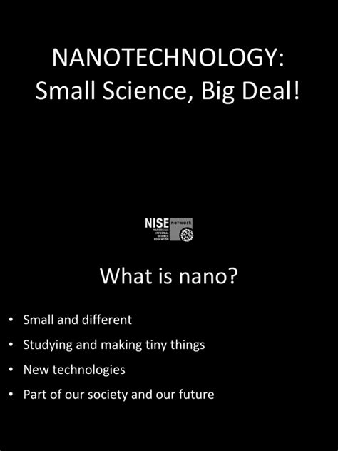 Nanotechnology Small Science Big Deal Pdf